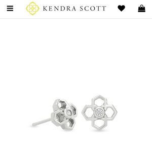 NWT Kendra Scott Rue Stud diamond silver earrings